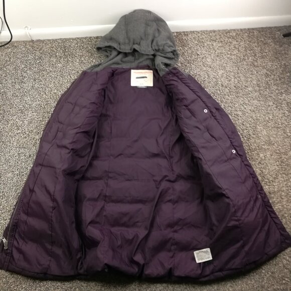 Anthropologie Cartonnier Coat Down Puffer Toggle Button Jacket Wool Purple Sz 4 - Picture 4 of 14